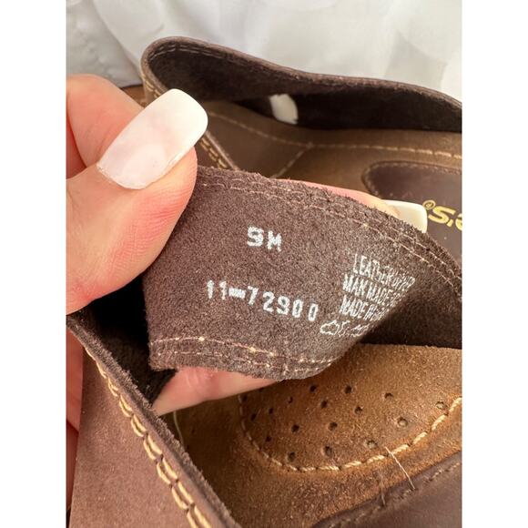 Vtg Y2K CANDIES 9 brown Suede Chunky Platform Heels Sandals Boho Hippie Brazil - Picture 8 of 12